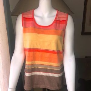 🏷Liz Claiborne Sport Striped Knit Sweater Tank - Size L